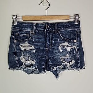AMERICAN Eagle size 2 super stretch mid rise jean shorts